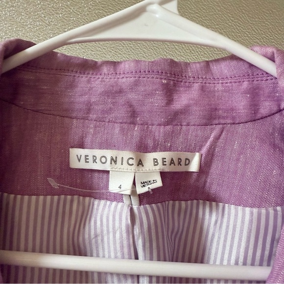 VERONICA BEARD Aaliyah Linen Dickey Jacket in Heathered Orchid Sz 4 - Picture 7 of 9